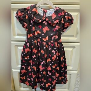 Rachel Riley Brown and Pink Butterfly Dress